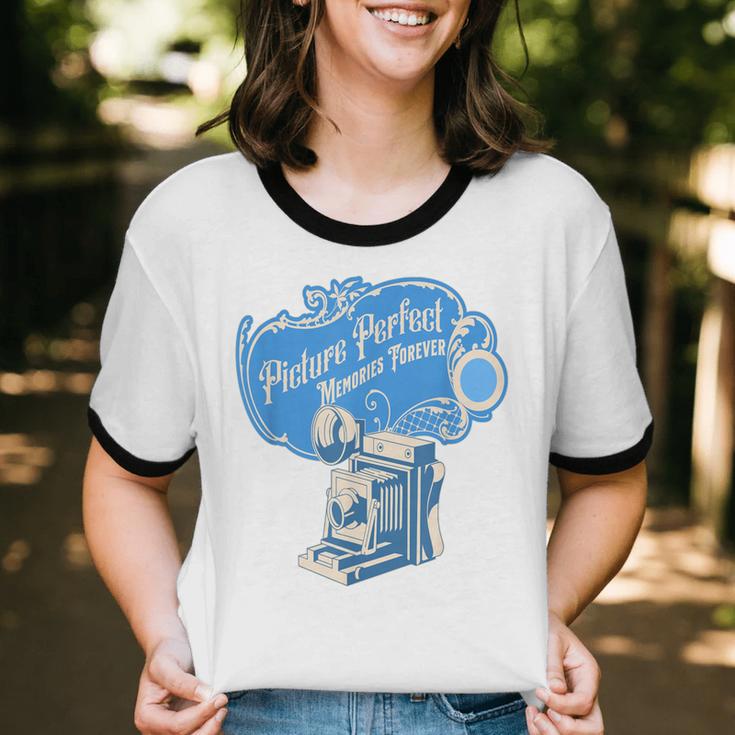 Picture Perfect Memories Forever Vintage Camera Nostalgia Unisex Cotton Ringer T-Shirt