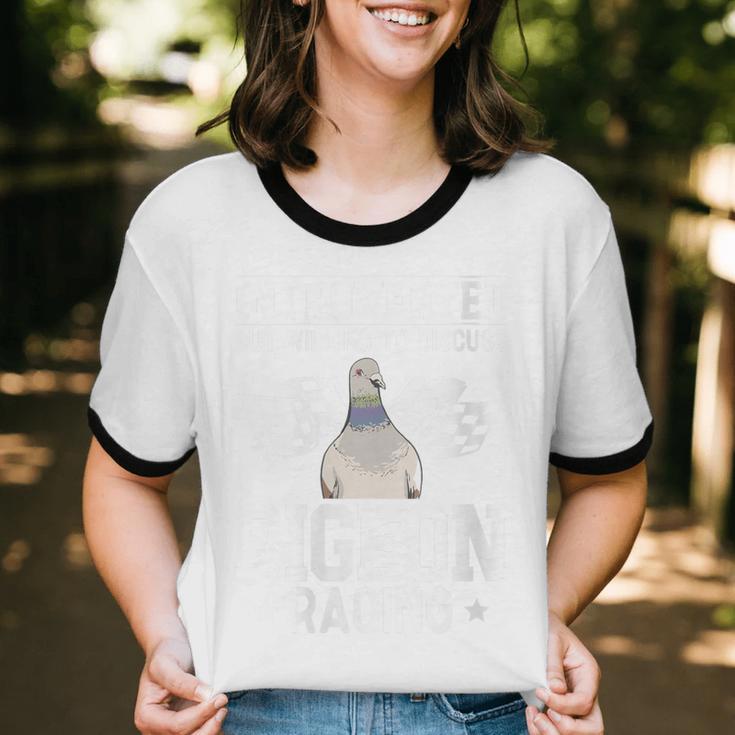 Pigeon Racing Introvert Pigeon Breeder Homing Pigeon Unisex Cotton Ringer T-Shirt