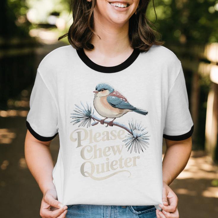 Please Chew Quieter Introvert Christmas Bird Lover Unisex Cotton Ringer T-Shirt Please Chew Quieter Introvert Christmas Bird Lover Unisex Cotton Ringer T-Shirt
