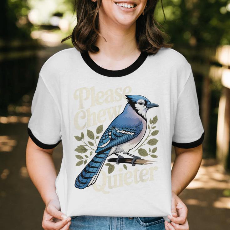 Please Chew Quieter Introvert Christmas Bird Watcher Unisex Cotton Ringer T-Shirt Please Chew Quieter Introvert Christmas Bird Watcher Unisex Cotton Ringer T-Shirt