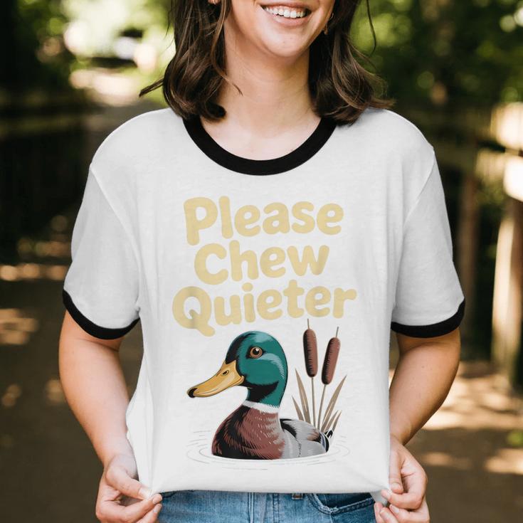 Please Chew Quieter Introvert Duck Lover Unisex Cotton Ringer T-Shirt Please Chew Quieter Introvert Duck Lover Unisex Cotton Ringer T-Shirt