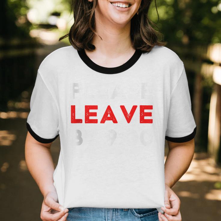 Please Leave By 9 Introvert Party Anti-Social Birthday Unisex Cotton Ringer T-Shirt
