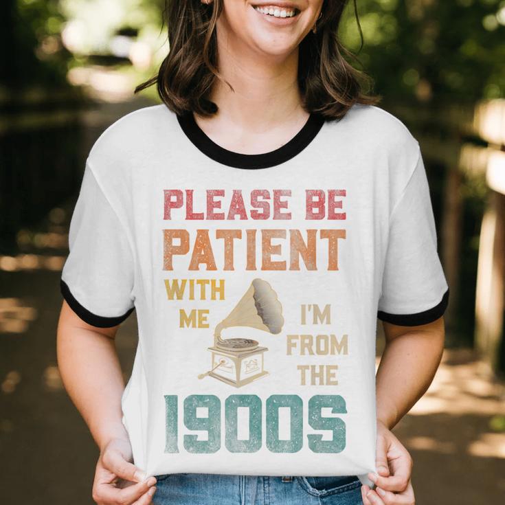 Please Be Patient With Me I'm From The 1900s Cool Gramophone Unisex Cotton Ringer T-Shirt Please Be Patient With Me I'm From The 1900s Cool Gramophone Unisex Cotton Ringer T-Shirt