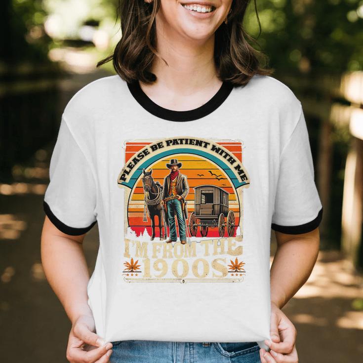 Please Be Patient With Me I'm From The 1900s Cowboy Premium Unisex Cotton Ringer T-Shirt Please Be Patient With Me I'm From The 1900s Cowboy Premium Unisex Cotton Ringer T-Shirt