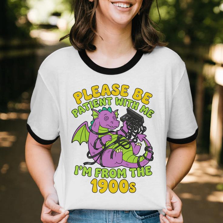 Please Be Patient I'm From The 1900s Dragon Men Women Unisex Cotton Ringer T-Shirt Please Be Patient I'm From The 1900s Dragon Men Women Unisex Cotton Ringer T-Shirt