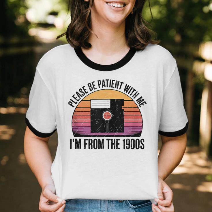 Please Be Patient With Me I'm From The 1900s Floppy Disk Unisex Cotton Ringer T-Shirt Please Be Patient With Me I'm From The 1900s Floppy Disk Unisex Cotton Ringer T-Shirt