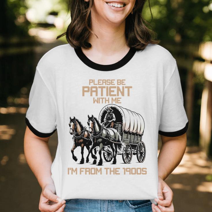 Please Be Patient With Me I'm From The 1900s Men Women Unisex Cotton Ringer T-Shirt Please Be Patient With Me I'm From The 1900s Men Women Unisex Cotton Ringer T-Shirt