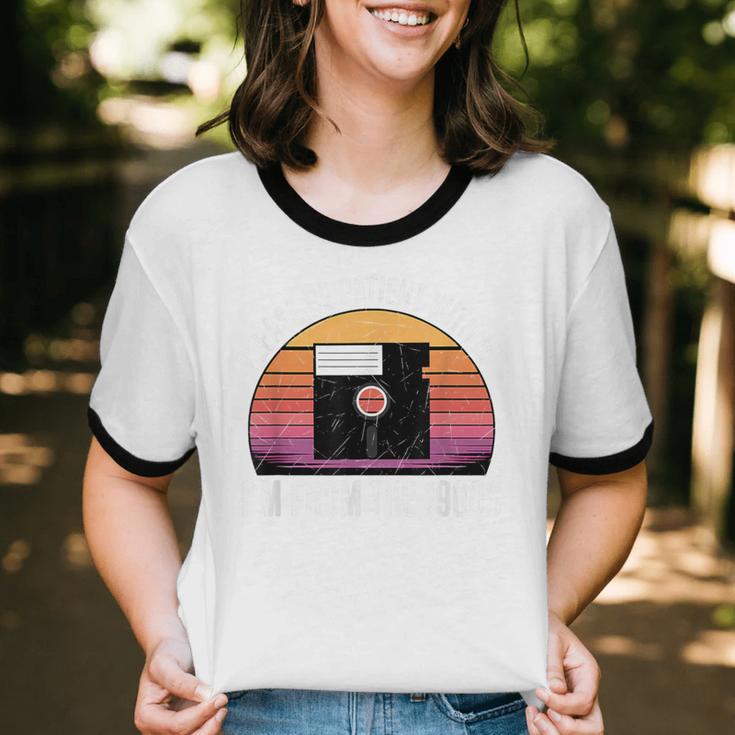 Please Be Patient With Me I'm From The 1900s PC Floppy Disk Unisex Cotton Ringer T-Shirt