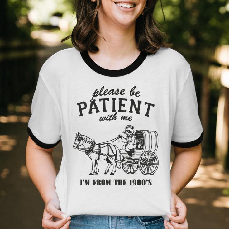 Please Be Patient I'm From The 1900s Raccoon Lover Unisex Cotton Ringer T-Shirt Please Be Patient I'm From The 1900s Raccoon Lover Unisex Cotton Ringer T-Shirt