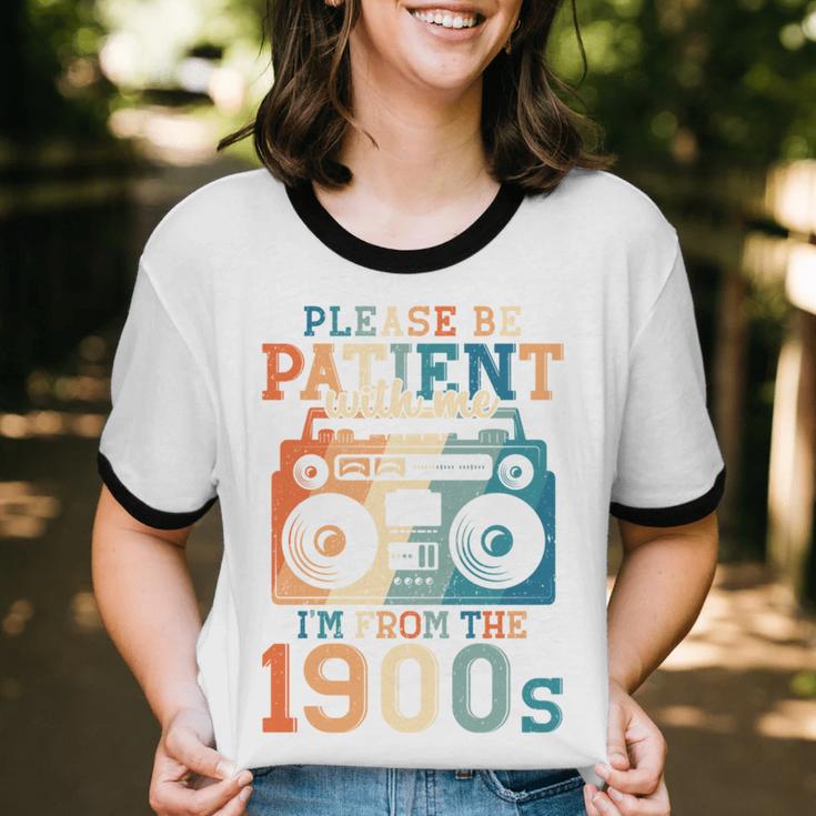 Please Be Patient With Me I'm From The 1900s Retro 90s Dad Unisex Cotton Ringer T-Shirt Please Be Patient With Me I'm From The 1900s Retro 90s Dad Unisex Cotton Ringer T-Shirt