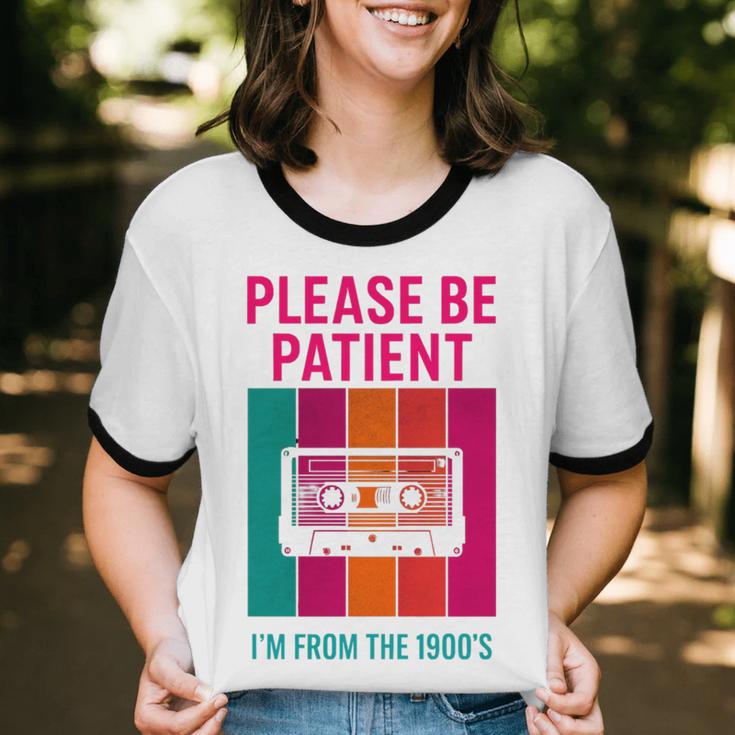 Please Be Patient I'm From The 1900s Retro Cassette Tape Premium Tri-Blend Unisex Cotton Ringer T-Shirt Please Be Patient I'm From The 1900s Retro Cassette Tape Premium Tri-Blend Unisex Cotton Ringer T-Shirt