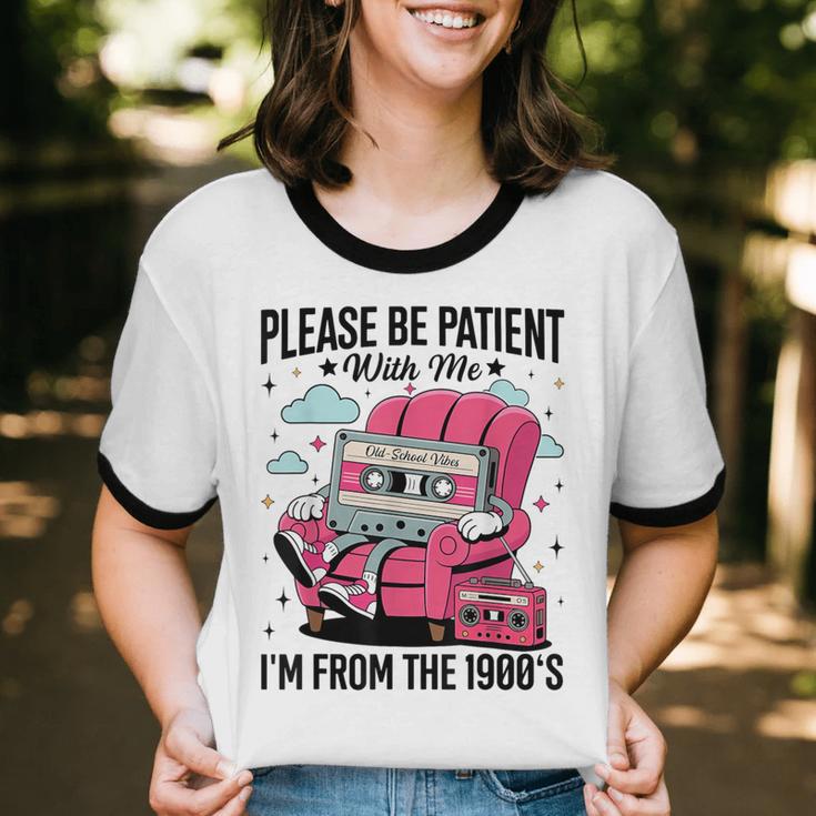 Please Be Patient I'm From The 1900s Retro Cassette Unisex Cotton Ringer T-Shirt Please Be Patient I'm From The 1900s Retro Cassette Unisex Cotton Ringer T-Shirt