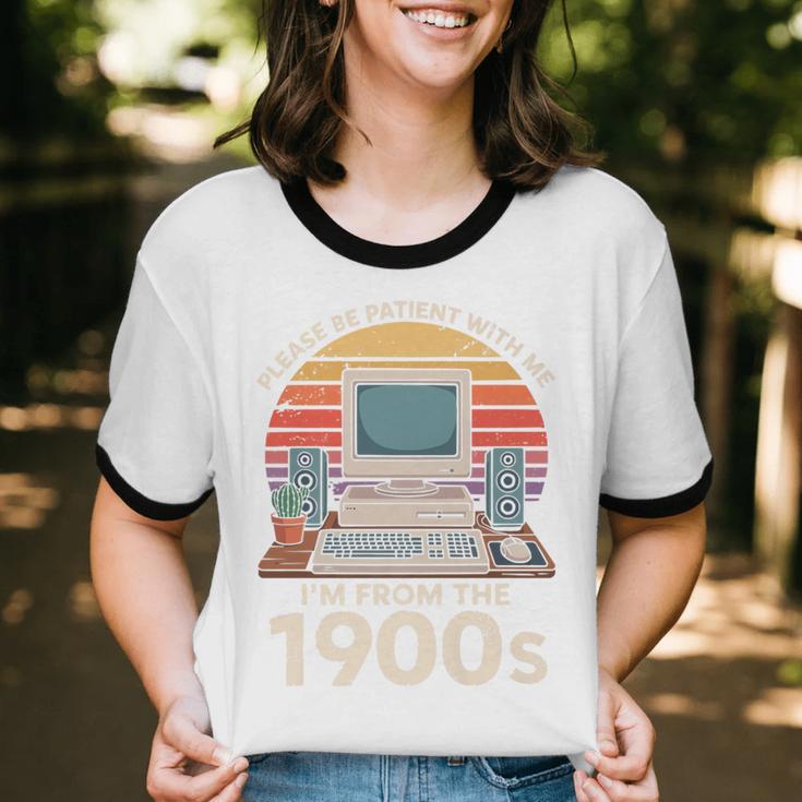 Please Be Patient I'm From The 1900s Retro Computer Geek PC Premium Unisex Cotton Ringer T-Shirt Please Be Patient I'm From The 1900s Retro Computer Geek PC Premium Unisex Cotton Ringer T-Shirt