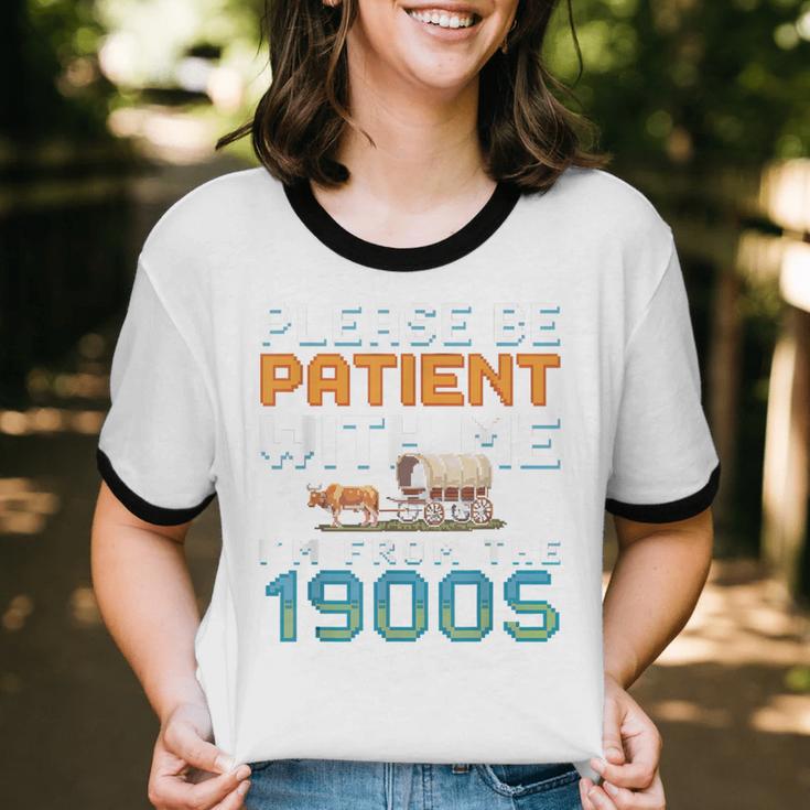 Please Be Patient With Me I'm From The 1900s Retro Grandpa Unisex Cotton Ringer T-Shirt