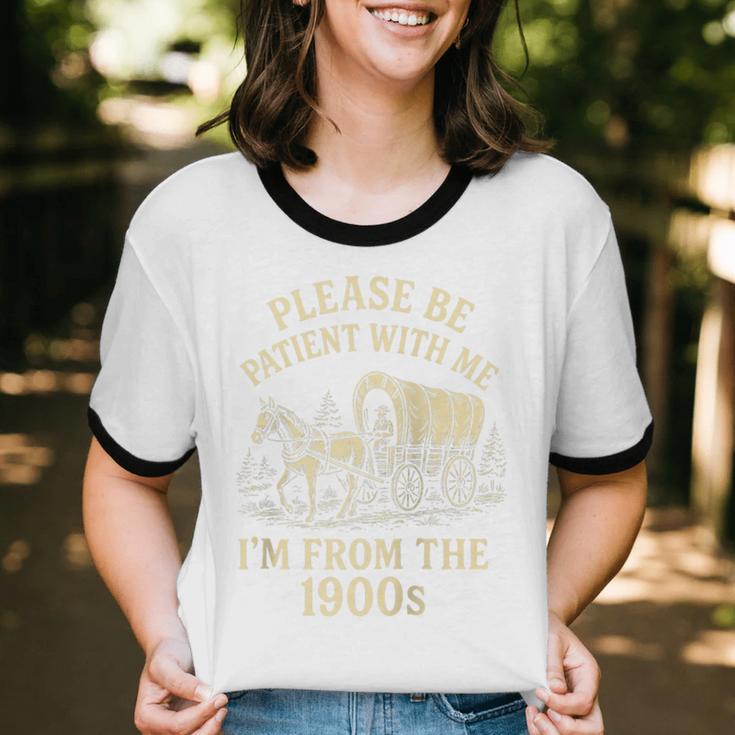 Please Be Patient With Me I'm From The 1900s Retro Raglan Baseball Tee Unisex Cotton Ringer T-Shirt Please Be Patient With Me I'm From The 1900s Retro Raglan Baseball Tee Unisex Cotton Ringer T-Shirt