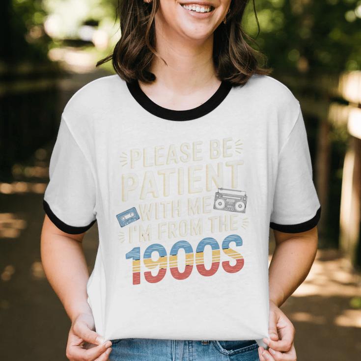 Please Be Patient With Me I'm From The 1900s Retro Tee Premium Unisex Cotton Ringer T-Shirt