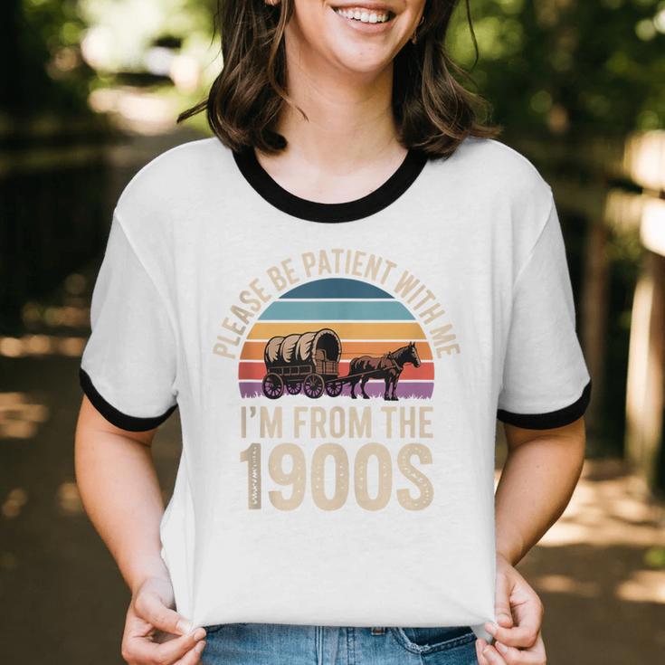 Please Be Patient With My I'm From The 1900s Retro Unisex Cotton Ringer T-Shirt