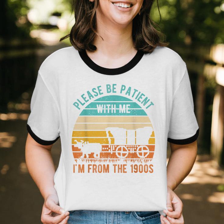 PLEASE BE PATIENT I'M FROM THE 1900s Vintage 1900s 90s Unisex Cotton Ringer T-Shirt PLEASE BE PATIENT I'M FROM THE 1900s Vintage 1900s 90s Unisex Cotton Ringer T-Shirt