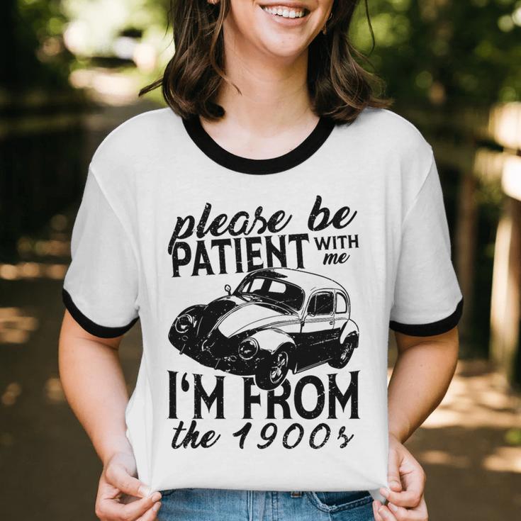 Please Be Patient With Me I'm From The 1900s Vintage Classic Premium Tri-Blend Unisex Cotton Ringer T-Shirt