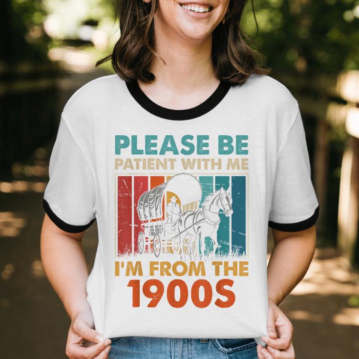 Please Be Patient With Me I'm From The 1900s Vintage Dad Unisex Cotton Ringer T-Shirt Please Be Patient With Me I'm From The 1900s Vintage Dad Unisex Cotton Ringer T-Shirt