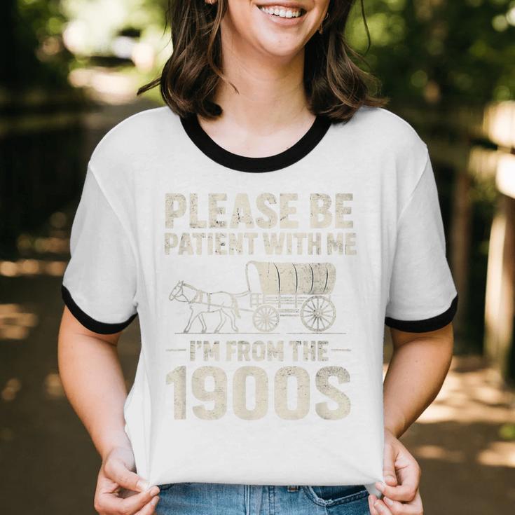Please Be Patient I'm From The 1900s Vintage Old-Timer Unisex Cotton Ringer T-Shirt