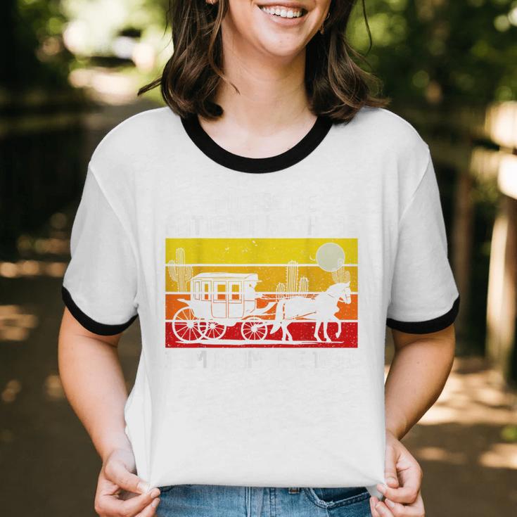 Please Be Patient With Me I'm From The 1900s Vintage Sun Set Unisex Cotton Ringer T-Shirt