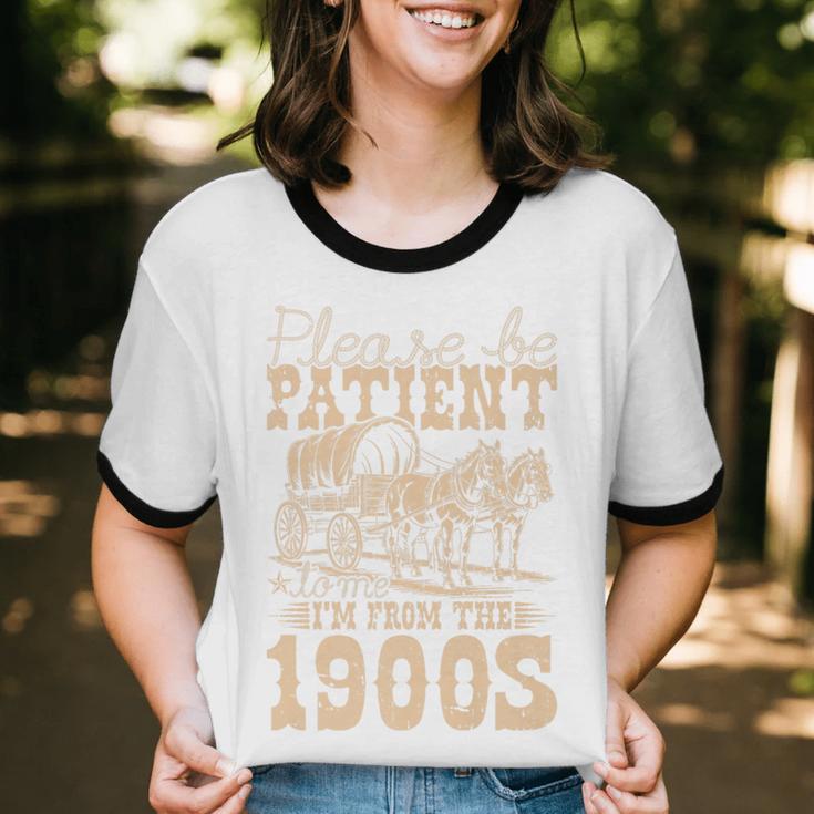 Please Be Patient To Me I'm From The 1900s Wild West Vintage Premium Unisex Cotton Ringer T-Shirt Please Be Patient To Me I'm From The 1900s Wild West Vintage Premium Unisex Cotton Ringer T-Shirt