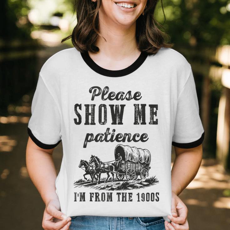 Please Show Me Patience I'm From The 1900s Vintage Horse Unisex Cotton Ringer T-Shirt Please Show Me Patience I'm From The 1900s Vintage Horse Unisex Cotton Ringer T-Shirt