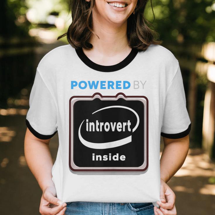 Powered By Introvert Inside Embrace Your Quiet Strength Unisex Cotton Ringer T-Shirt