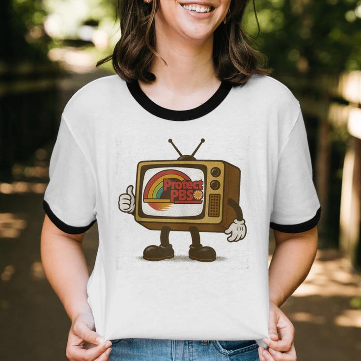 Protect PBS 80s Nostalgia Television Shirt Unisex Cotton Ringer T-Shirt Protect PBS 80s Nostalgia Television Shirt Unisex Cotton Ringer T-Shirt