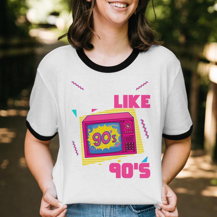 Rad Just Like The 90s 90s Aesthetic Nostalgia 1990s Retro Unisex Cotton Ringer T-Shirt