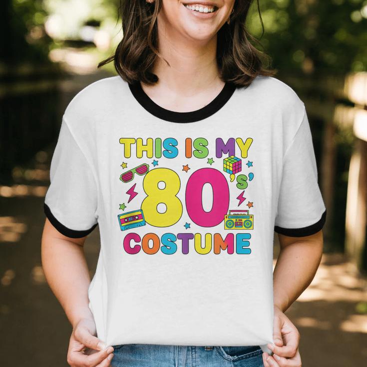 Retro 80's Costume 80s Nostalgia Party Unisex Cotton Ringer T-Shirt