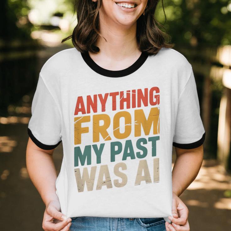Retro AI Nostalgia Quote Distressed Vintage Unisex Cotton Ringer T-Shirt