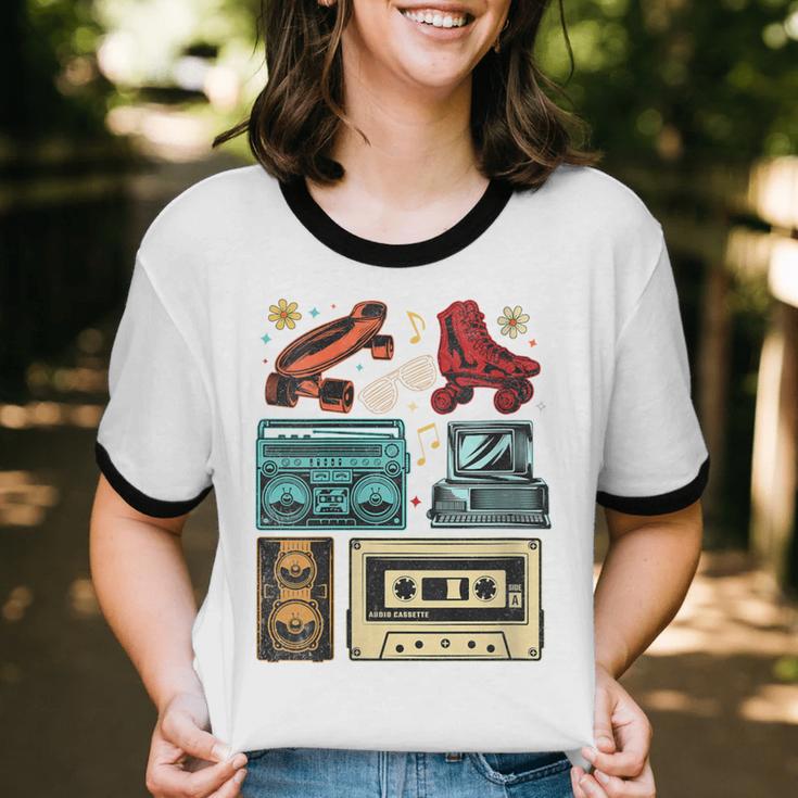 Retro Cassette 70s 80s 90s Music Vintage Party Nostalgia Unisex Cotton Ringer T-Shirt