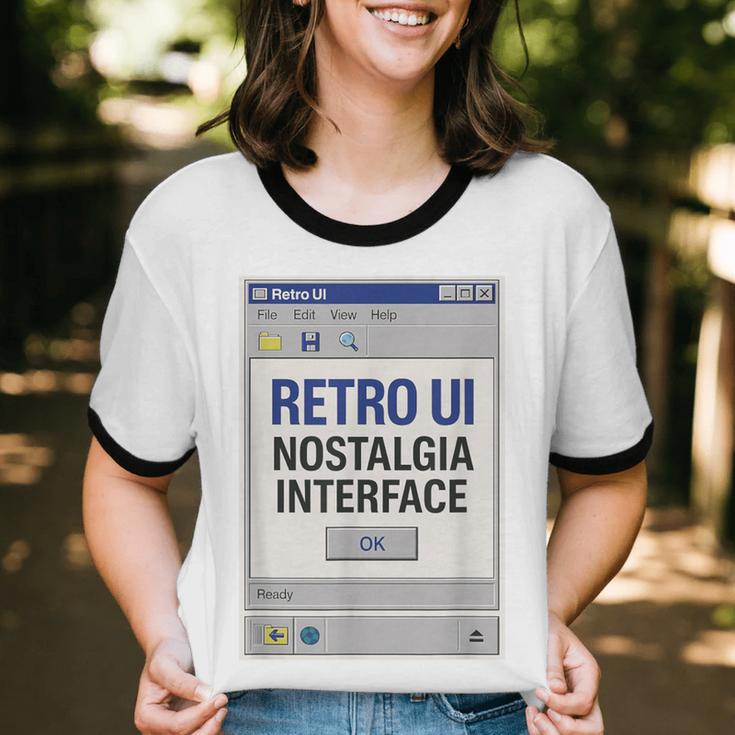 Retro Computer Dialog Box 90s Desktop Interface Nostalgia Unisex Cotton Ringer T-Shirt Retro Computer Dialog Box 90s Desktop Interface Nostalgia Unisex Cotton Ringer T-Shirt
