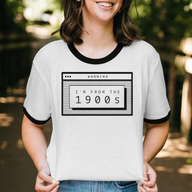 Retro Computer Screen I'm From The 1900s Birthday Unisex Cotton Ringer T-Shirt