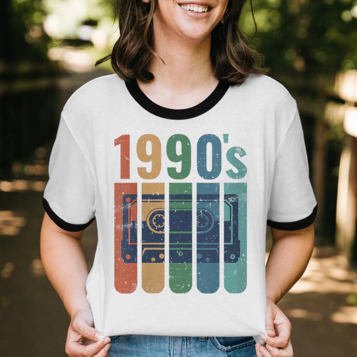 Retro Nineties Style Audio Tape Nostalgia Year 1990 Unisex Cotton Ringer T-Shirt Retro Nineties Style Audio Tape Nostalgia Year 1990 Unisex Cotton Ringer T-Shirt