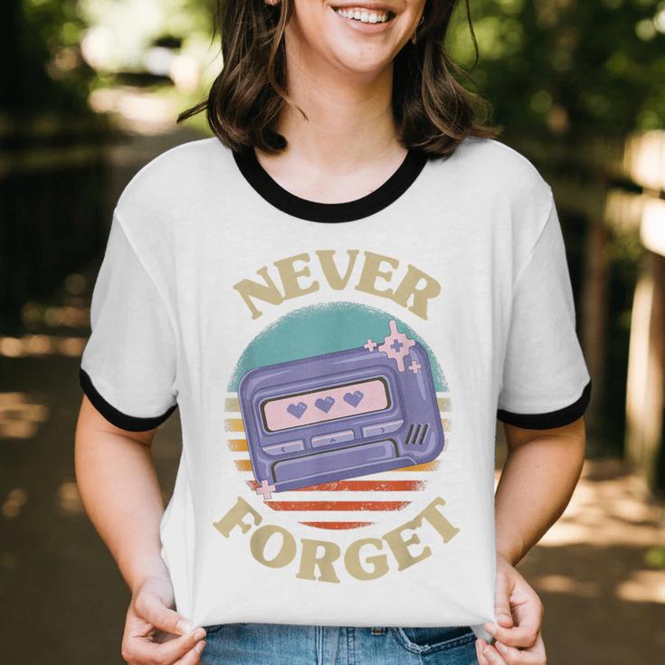 Retro Pager Never Forget Nostalgia Vintage Unisex Cotton Ringer T-Shirt Retro Pager Never Forget Nostalgia Vintage Unisex Cotton Ringer T-Shirt