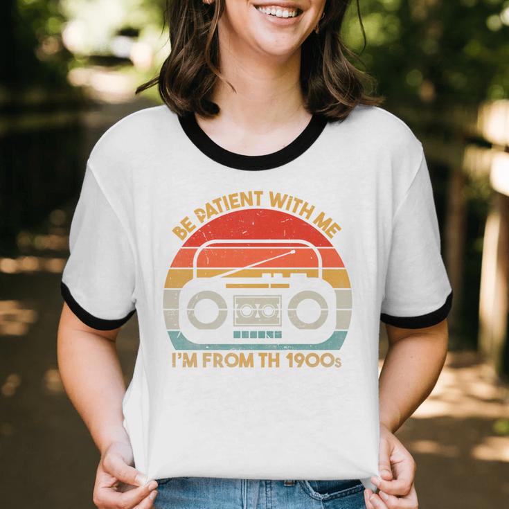 Retro Be Patient With Me I'm From The 1900s Premium Unisex Cotton Ringer T-Shirt