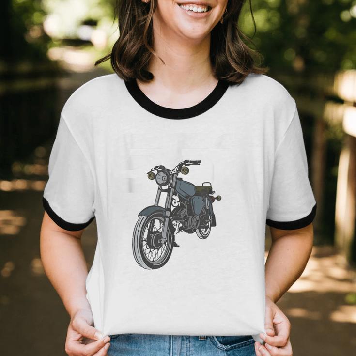 Retro Simme Moped Nostalgia Eastern Block Schwalbe Driver DDR Unisex Cotton Ringer T-Shirt