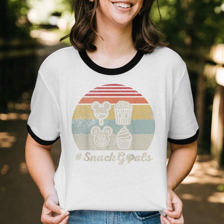 Retro Snack Goals Icon Nostalgia Unisex Cotton Ringer T-Shirt