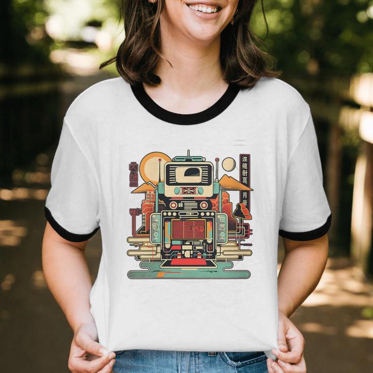 Retro Tech Stack 80s 90s Nostalgia Analog Devices Unisex Cotton Ringer T-Shirt Retro Tech Stack 80s 90s Nostalgia Analog Devices Unisex Cotton Ringer T-Shirt