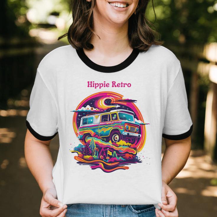 Retro Graphic Print With a Touch Of Nostalgia Unisex Cotton Ringer T-Shirt