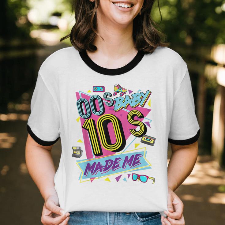 Retro Vintage 00's Baby 10's Made Me Nostalgia Classic Unisex Cotton Ringer T-Shirt