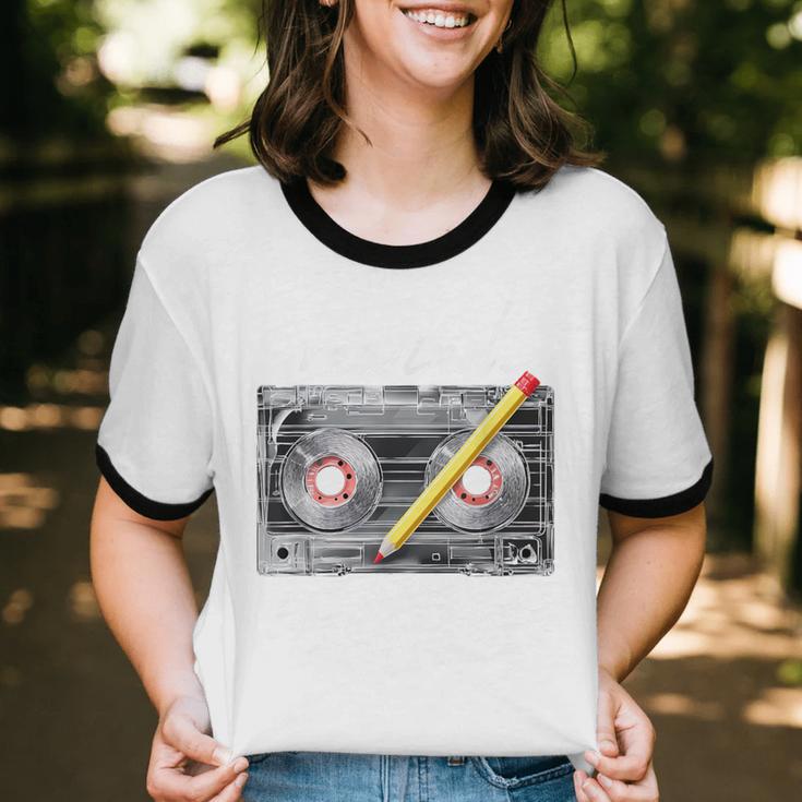 Rewind Cassette Tape Nostalgia 80s 90s Retro Music Lover Unisex Cotton Ringer T-Shirt Rewind Cassette Tape Nostalgia 80s 90s Retro Music Lover Unisex Cotton Ringer T-Shirt