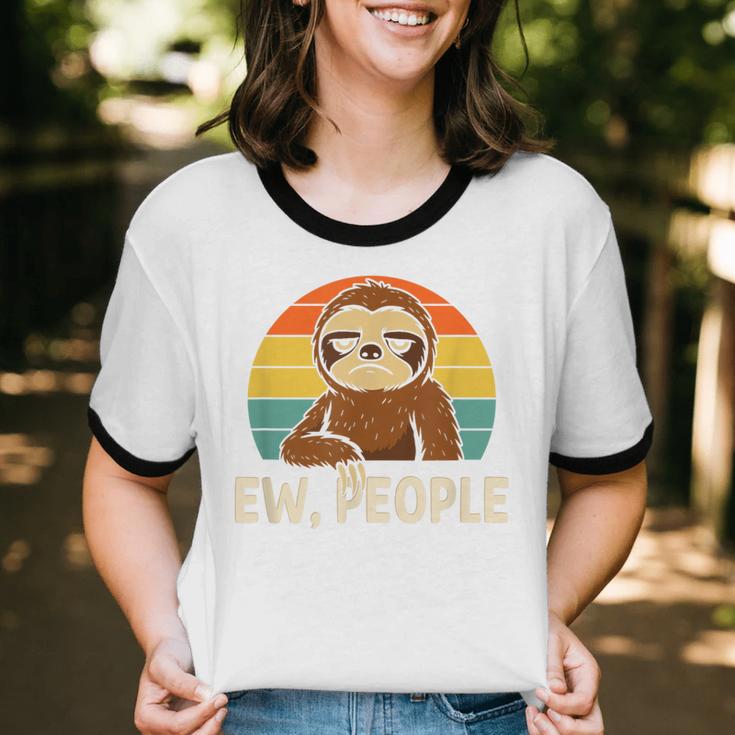 Sarcastic Sloth Introvert Anti Social Unisex Cotton Ringer T-Shirt Sarcastic Sloth Introvert Anti Social Unisex Cotton Ringer T-Shirt