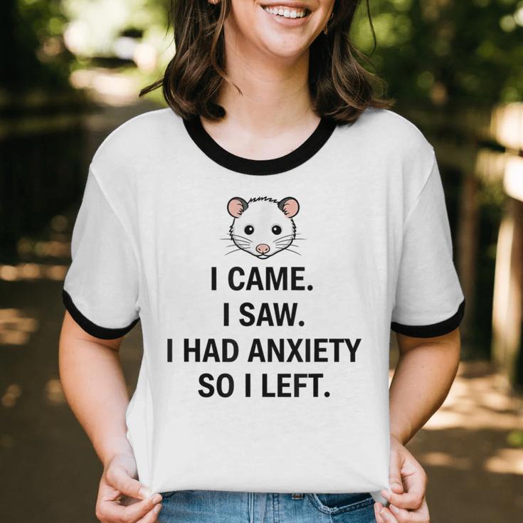 I Came I Saw I Had Anxiety So I Left Introvert Tee Unisex Cotton Ringer T-Shirt