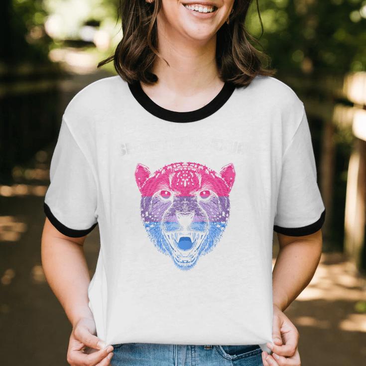 Secretly Bisexual Bi Introvert Bi Pride Antisocial LGBTQ Unisex Cotton Ringer T-Shirt