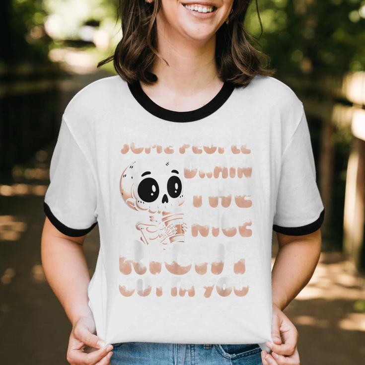 Skeleton Coffee Lover Introvert Unisex Cotton Ringer T-Shirt Skeleton Coffee Lover Introvert Unisex Cotton Ringer T-Shirt