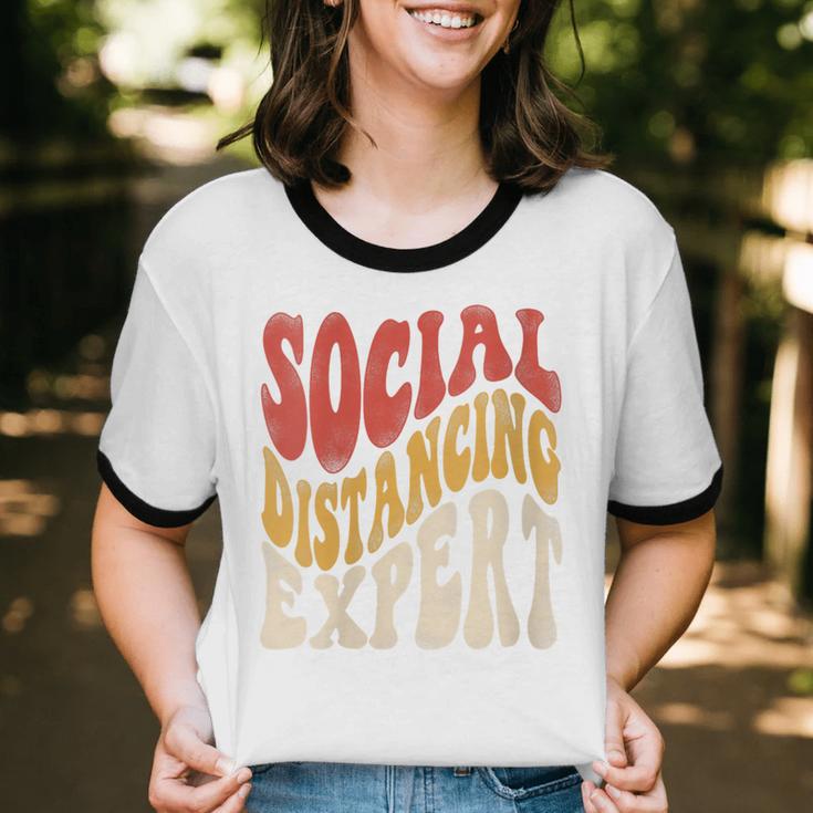 Social Distancing Expert Introvert Unisex Cotton Ringer T-Shirt Social Distancing Expert Introvert Unisex Cotton Ringer T-Shirt